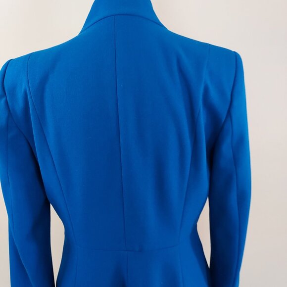 Zara Royal Blue Inverted Lapel Long Blazer Size Small - Picture 4 of 15